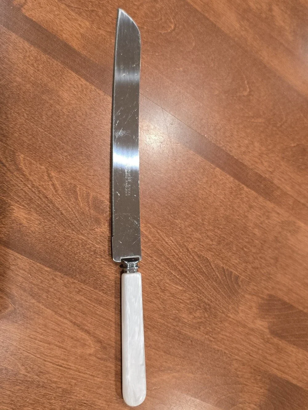 Sheffield England Vintage Pearl-Look Stainless Steel Wedding Cake Knife 8